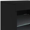 vidaXL Sideboard Black Engineered wood, Glass Large Sideboard