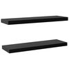vidaXL Wall Mounted Shelf Set of 2 Black MDF 39.4x7.9x1.5 in