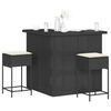 vidaXL Garden Bar Set Black, Cream White PE Rattan, Steel, Polyester