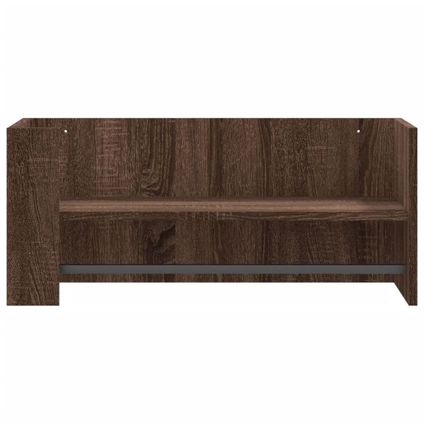 vidaXL Wall Shelf Brown oak Engineered wood 27.8 x 13.8 x 12.0 in