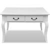 vidaXL Coffee Table White MDF and Pinewood 31.5 in x 31.5 in x 19.7 in