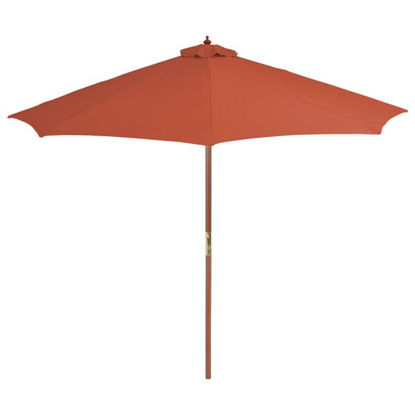 vidaXL Garden Parasol Terracotta Fabric, Bamboo, Hardwood