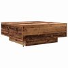 vidaXL Coffee Table Old Wood and Blue 31.50 x 31.50 x 12.20 in