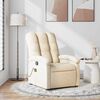 vidaXL Massage Recliner Chair Cream Fabric (100% polyester), metal, plywood