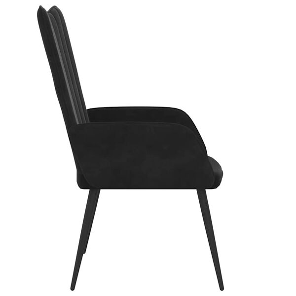vidaXL Relaxing Chair Black Velvet (100% polyester), steel Medium