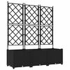 vidaXL Garden Planter 3 pcs Black 47.24 x 15.75 x 56.30 in Steel