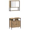 vidaXL Bathroom Furniture Set with Shelf 3 pcs Brown Engineered wood