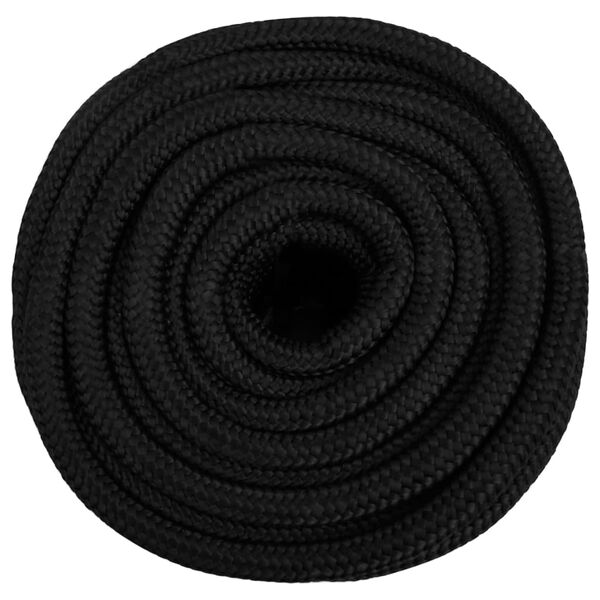 vidaXL Boat Rope Full Black 0.63 " 328.1 ' Polypropylene