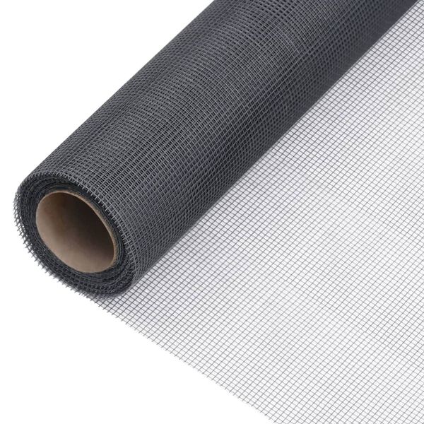 vidaXL Mesh Screen Fiberglass 44.1x393.7" Grey