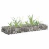 vidaXL Gabion Raised Bed Silver Galvanized steel 35.4 x 11.8 x 3.9 in