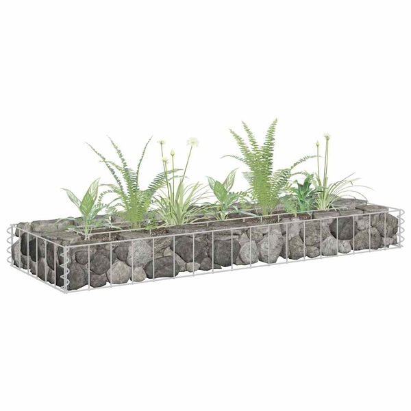 vidaXL Gabion Raised Bed Silver Galvanized steel 35.4 x 11.8 x 3.9 in