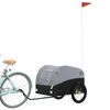 vidaXL Bike Trailer Black and Gray 99.2 lb Iron