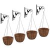 vidaXL Hanging Plant Bracket Set of 4 Black