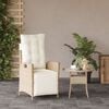 vidaXL Reclining Garden Chair Beige