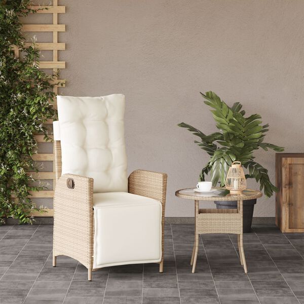 vidaXL Reclining Garden Chair Beige