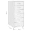 vidaXL Mobile File Cabinet White Metal Compact Mobile File Cabinet
