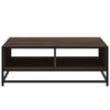 vidaXL Coffee Table Brown oak and black Engineered wood and metal Medium
