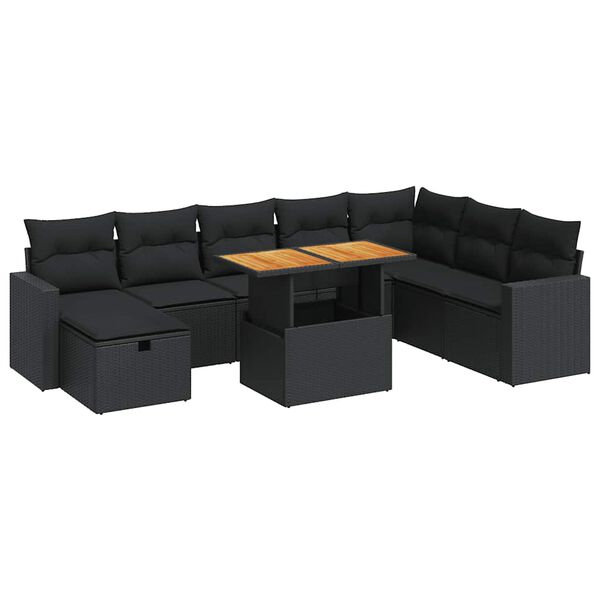 vidaXL Garden Sofa Set Black, Light Grey, Dark Grey