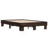 vidaXL Bed Frame Brown oak Engineered wood and metal Small Double Modern