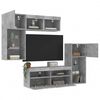 vidaXL 5 Piece TV Wall Units with LED Concrete Gray Engineered Wood