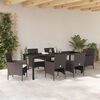 vidaXL Garden Dining Set with Cushion 7 pcs Brown Poly Rattan