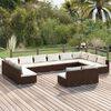vidaXL Garden Lounge Set Brown, Cream