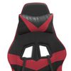 vidaXL Gaming Chair with Footrest Black and Wine Red Faux Leather