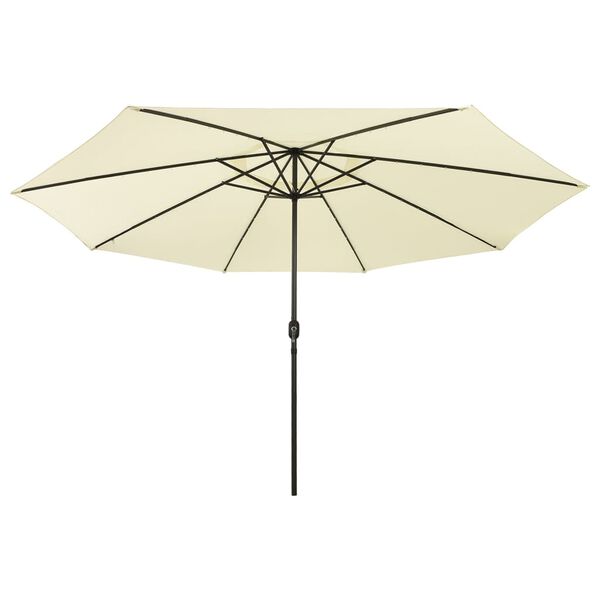 vidaXL Garden Parasol Sand 100% polyester fabric, metal pole Large