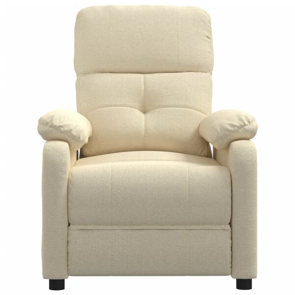 vidaXL Massage Chair Cream Fabric, Wood, Metal Large