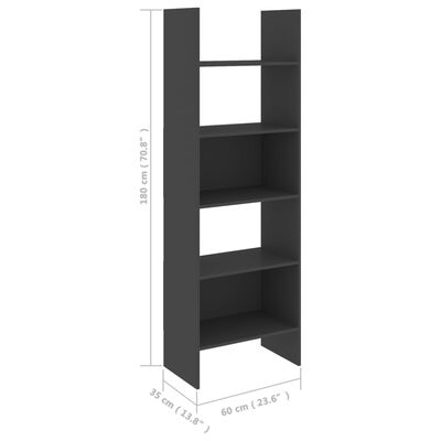 vidaXL 4 Piece Book Cabinet Set Gray Engineered Wood