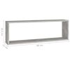 vidaXL Wall Shelf Set of 4 Concrete grey Engineered wood