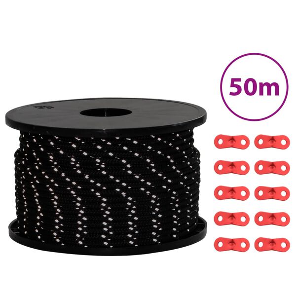 vidaXL Tent Guy Rope with Reflective Strips and Spanners 164.0 ' 0.20 "