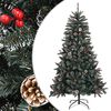 vidaXL Christmas Tree Green and White PVC and Steel 59.1 in