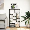 vidaXL Bookcase Black Engineered Wood 28.3 x 7.9 x 47.2 in Bookcase