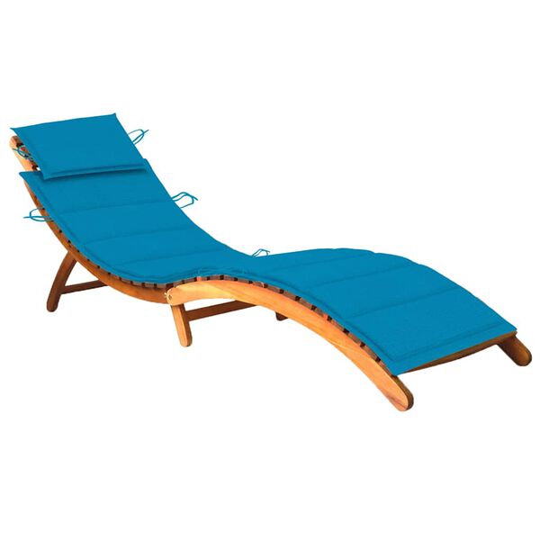 vidaXL Sunlounger Natural wood Solid Acacia wood Standard Foldable