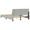 vidaXL Bed Frame with LED without Mattress "Hanko" Light Gray 53.9"x74.8" Velvet