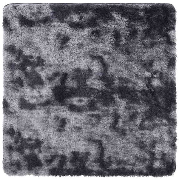 vidaXL Shaggy Rug Dark Grey 100% Polyester 47.2 x 47.2 in Foldable
