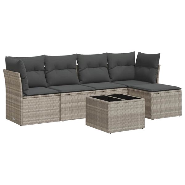 vidaXL Garden Sofa Set Light Gray, Dark Gray