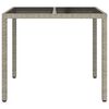 vidaXL Garden Dining Table Grey 35.43 x 35.43 x 29.53 in Poly Rattan