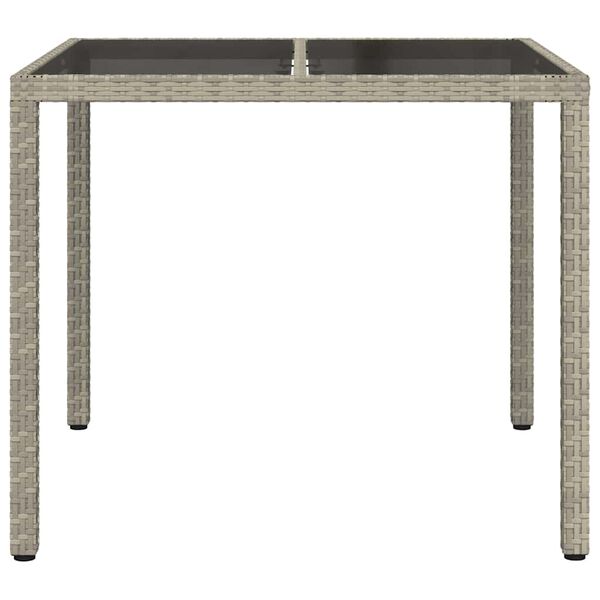 vidaXL Garden Dining Table Grey 35.43 x 35.43 x 29.53 in Poly Rattan