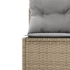 vidaXL Patio Sofa Beige PE Rattan 113 inches long Removable Covers