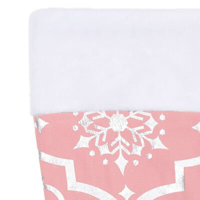 vidaXL Luxury Christmas Tree Skirt with Sock Pink 5 ft Fabric