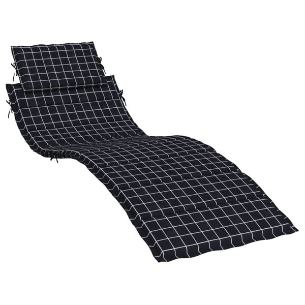 vidaXL Sun Lounger Cushion Black Oxford fabric (100% polyester)