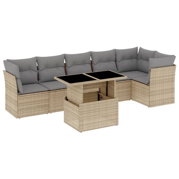 vidaXL Garden Sofa Set Beige