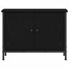 vidaXL TV Cabinet Black Oak 23.62 x 13.78 x 17.72 in Engineered Wood