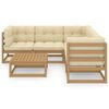 vidaXL Garden Lounge Set Honey Brown Solid pinewood, fabric (100% polyester)