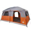 vidaXL Family Tent Cabin 8-Person Gray and Orange Waterproof