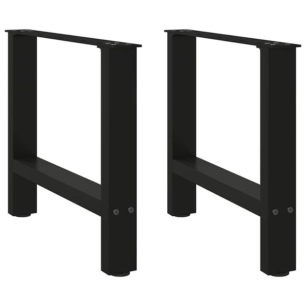 vidaXL Coffee Table Leg Set of 2 Black Powder-coated steel Standard