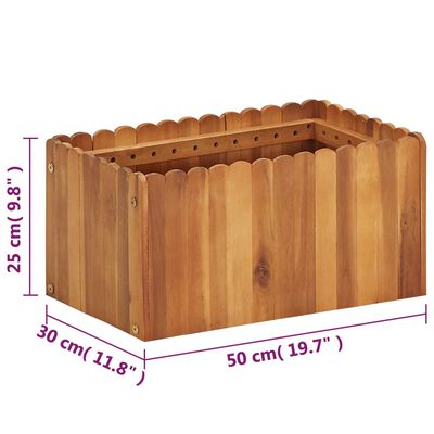 vidaXL Garden Raised Bed 19.6"x11.8"x9.8" Solid Acacia Wood
