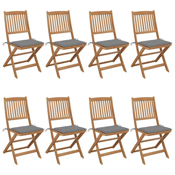 vidaXL Garden Chair Set of 8 Brown